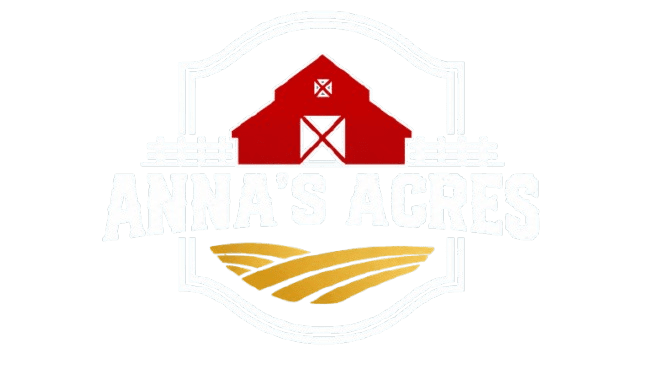 Anna's Acres logo with red barn
