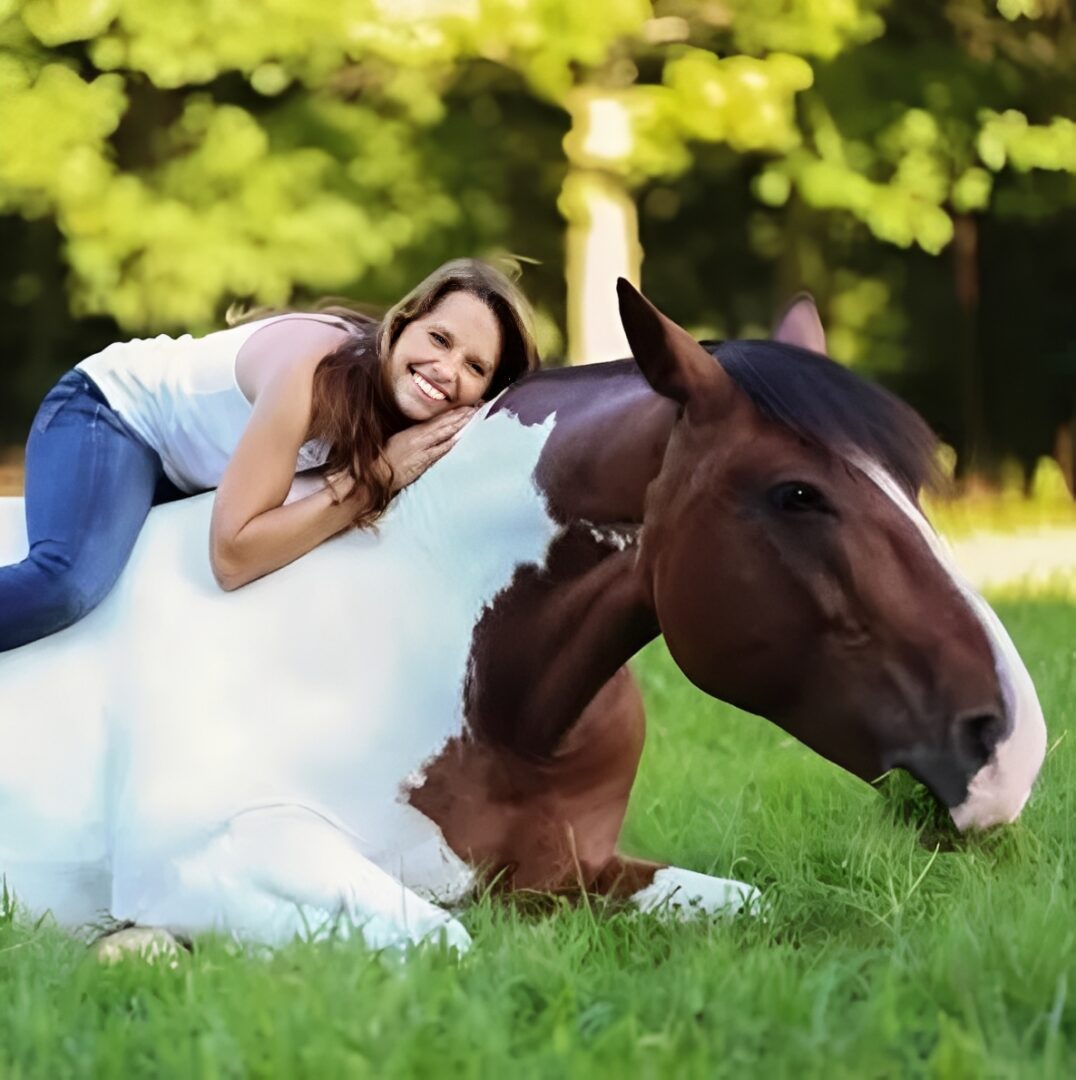 Relaxed horse with joyful rider