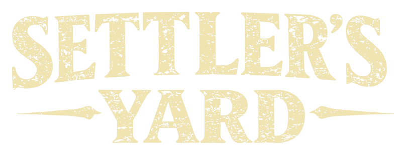 Vintage distressed Settler's Yard logo